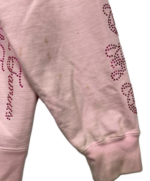 SUPREME（シュプリーム）Supreme (シュプリーム) Rhinestone Zip up Hooded Sweatshirt ピンク サイズ:Lの古着・服飾アイテム