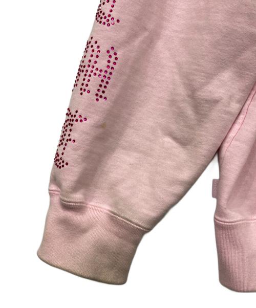SUPREME（シュプリーム）Supreme (シュプリーム) Rhinestone Zip up Hooded Sweatshirt ピンク サイズ:Lの古着・服飾アイテム