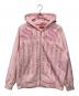 Supreme（シュプリーム）の古着「Rhinestone Zip up Hooded Sweatshirt」｜ピンク