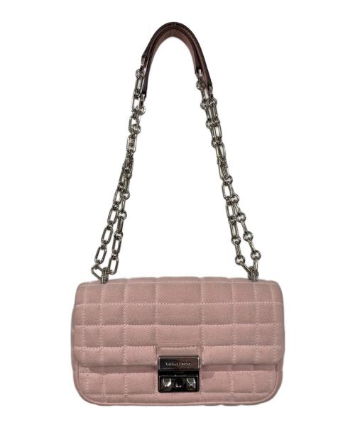 MICHAEL KORS（マイケル・コース）MICHAEL KORS (マイケル・コース) Tribeca Small Quilted Denim Shoulder Bag ピンクの古着・服飾アイテム