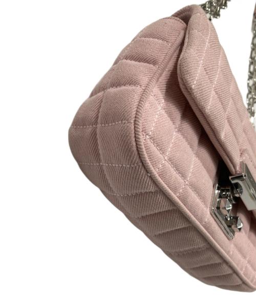 MICHAEL KORS（マイケル・コース）MICHAEL KORS (マイケル・コース) Tribeca Small Quilted Denim Shoulder Bag ピンクの古着・服飾アイテム