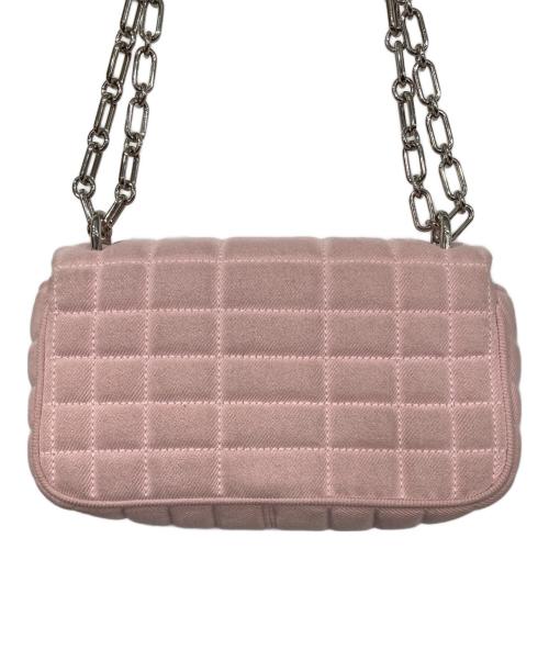 MICHAEL KORS（マイケル・コース）MICHAEL KORS (マイケル・コース) Tribeca Small Quilted Denim Shoulder Bag ピンクの古着・服飾アイテム