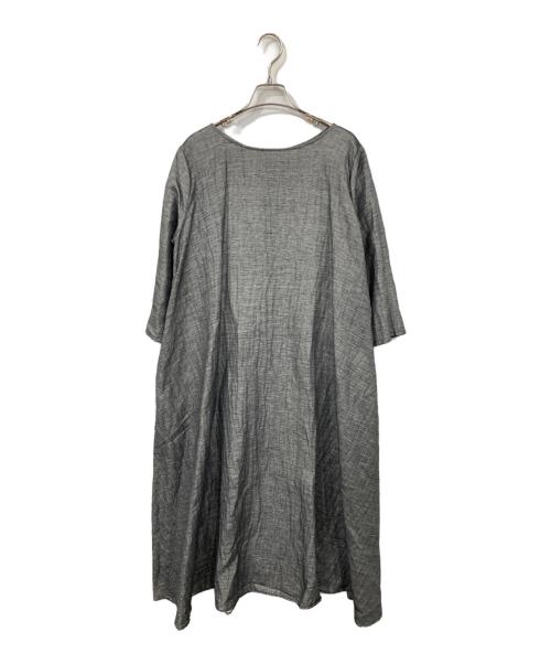 BEARDSLEY（ビアズリー）BEARDSLEY (ビアズリー) バイカラー前後テントワンピース グレー サイズ:Fの古着・服飾アイテム