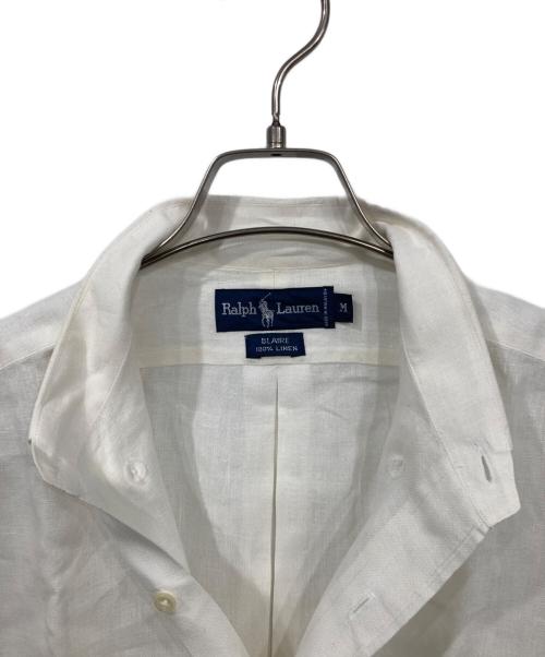 RALPH LAUREN（ラルフローレン）RALPH LAUREN (ラルフローレン) リネンボタンダウンシャツ ホワイト サイズ:Mの古着・服飾アイテム