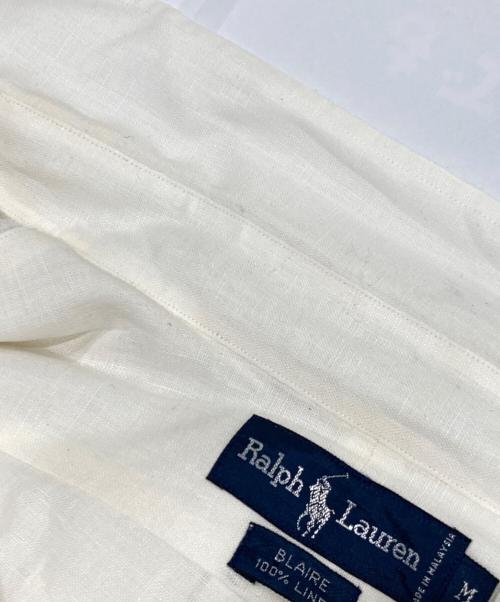 RALPH LAUREN（ラルフローレン）RALPH LAUREN (ラルフローレン) リネンボタンダウンシャツ ホワイト サイズ:Mの古着・服飾アイテム