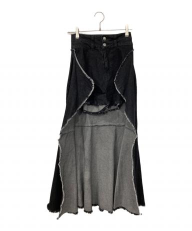 たりあ‼️melt the lady denim 15 ブラック 中古・古着通販】MELT THE LADY (メルトザレディ) スカート切替デニム