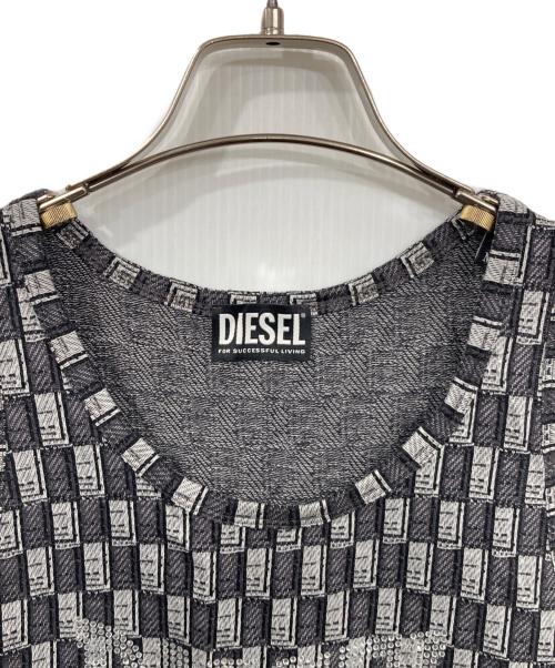 DIESEL（ディーゼル）DIESEL (ディーゼル) ビジューロゴワンピース グレー サイズ:Mの古着・服飾アイテム