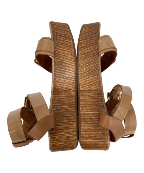 sergio rossi（セルジオロッシ）sergio rossi (セルジオロッシ) 厚底サンダル ブラウン サイズ:36の古着・服飾アイテム