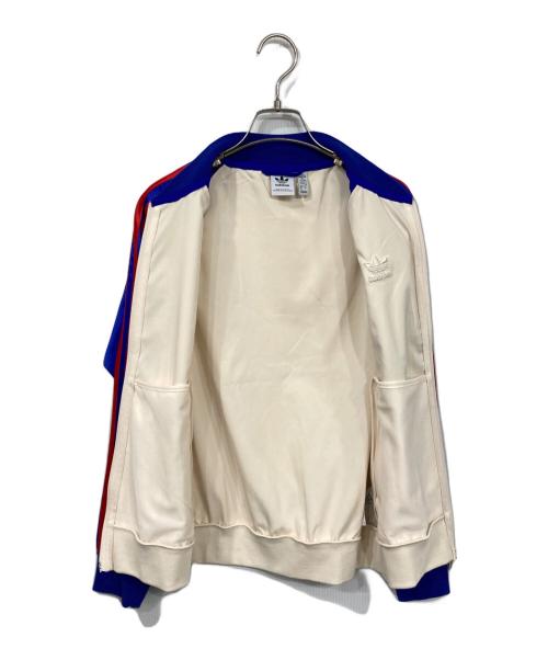 adidas（アディダス）adidas (アディダス) サテン SST トラックジャケット ベージュ×ブルー サイズ:Mの古着・服飾アイテム