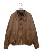 BLACK MOMENTブラックモーメント）の古着「レザー調ジップブルゾン」｜ブラウン
