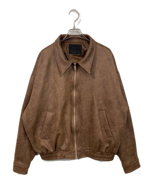 BLACK MOMENT（ブラックモーメント）BLACK MOMENT (ブラックモーメント) レザー調ジップブルゾン ブラウン サイズ:Lの古着・服飾アイテム