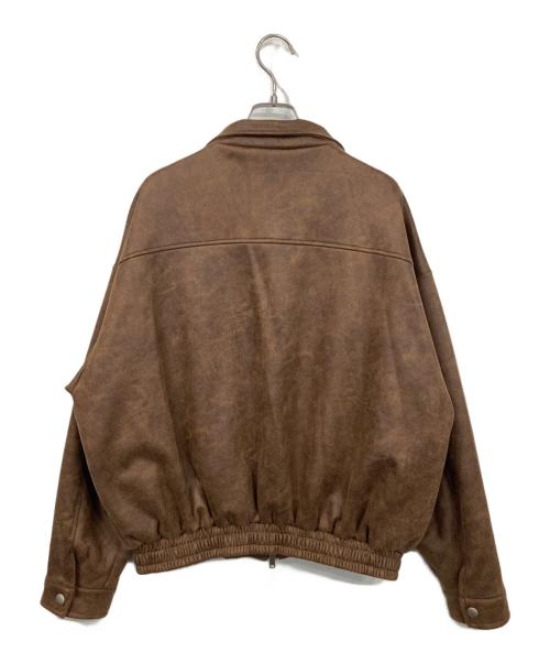 BLACK MOMENT（ブラックモーメント）BLACK MOMENT (ブラックモーメント) レザー調ジップブルゾン ブラウン サイズ:Lの古着・服飾アイテム
