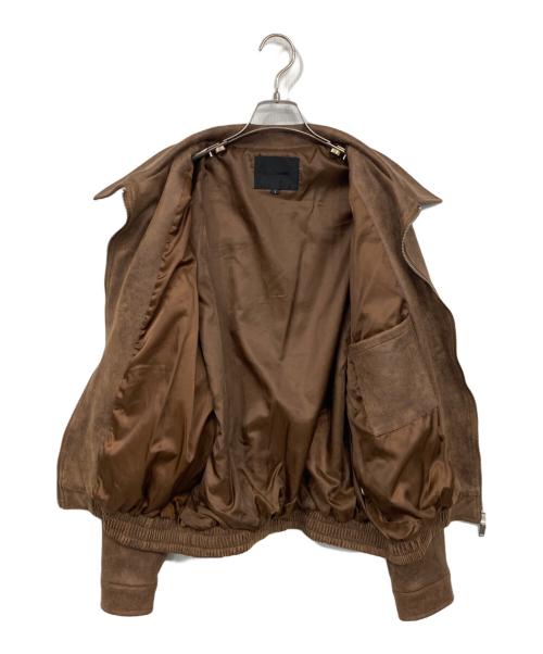 BLACK MOMENT（ブラックモーメント）BLACK MOMENT (ブラックモーメント) レザー調ジップブルゾン ブラウン サイズ:Lの古着・服飾アイテム