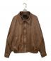 BLACK MOMENT（ブラックモーメント）の古着「レザー調ジップブルゾン」｜ブラウン