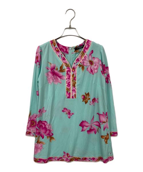 LEONARD FASHION（レオナールファッション）LEONARD FASHION (レオナールファッション) プリントチュニック ブルー サイズ:38の古着・服飾アイテム