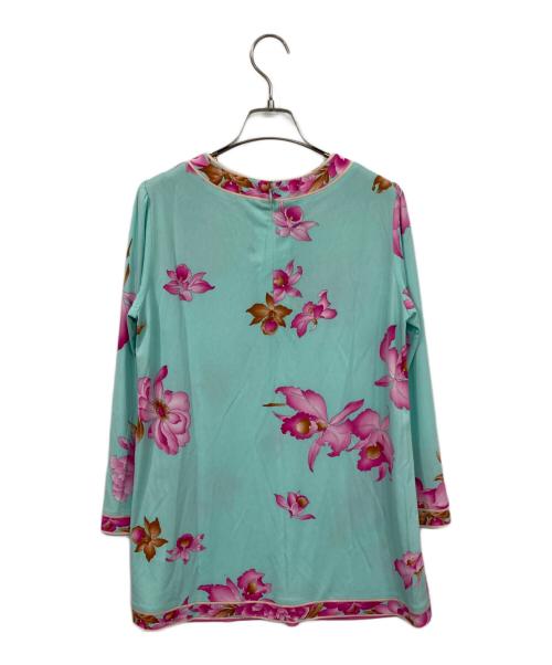LEONARD FASHION（レオナールファッション）LEONARD FASHION (レオナールファッション) プリントチュニック ブルー サイズ:38の古着・服飾アイテム
