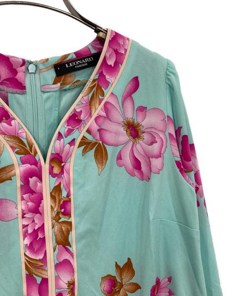 LEONARD FASHION（レオナールファッション）LEONARD FASHION (レオナールファッション) プリントチュニック ブルー サイズ:38の古着・服飾アイテム