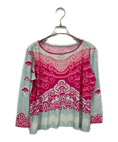 LEONARD FASHION（レオナールファッション）LEONARD FASHION (レオナールファッション) プリントカットソー ブルー サイズ:42の古着・服飾アイテム