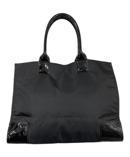 TORY BURCH（トリーバーチ）TORY BURCH (トリーバーチ) ロゴパテントトートバッグ ブラックの古着・服飾アイテム