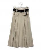 UNITED TOKYOユナイテッドトーキョー）の古着「Double Belted Inverted Pleats Skirt」｜ホワイト