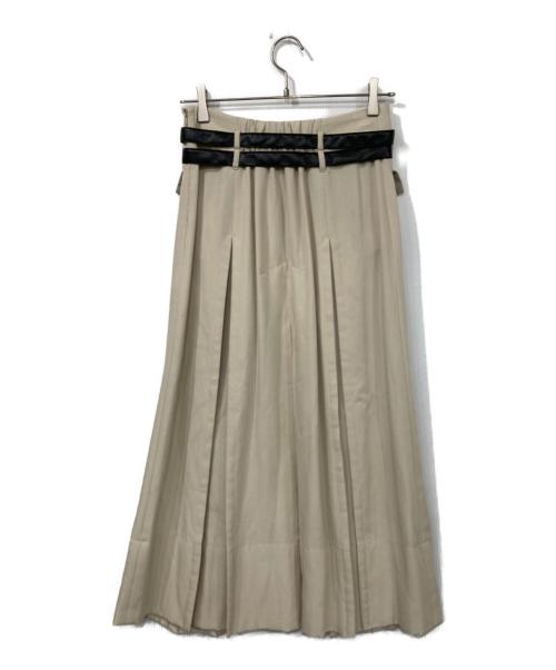 UNITED TOKYO（ユナイテッドトーキョー）UNITED TOKYO (ユナイテッドトーキョー) Double Belted Inverted Pleats Skirt ホワイト サイズ:1の古着・服飾アイテム