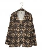 South2 West8サウスツー ウエストエイト）の古着「総柄3Bジャケット」｜ベージュ×ブラック