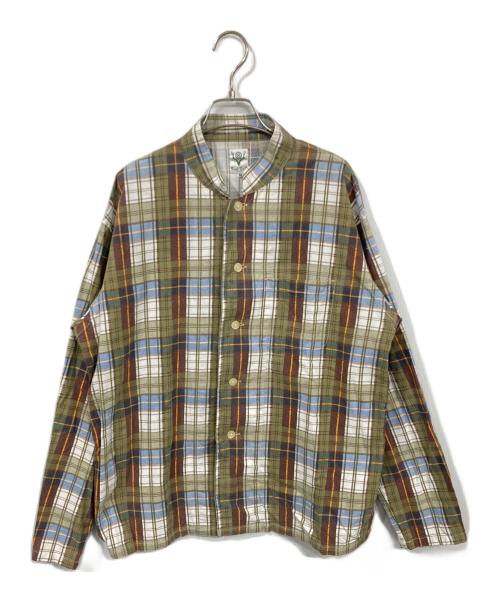 South2 West8（サウスツー ウエストエイト）South2 West8 (サウスツー ウエストエイト) スタンドカラーシャツ ベージュ サイズ:Mの古着・服飾アイテム