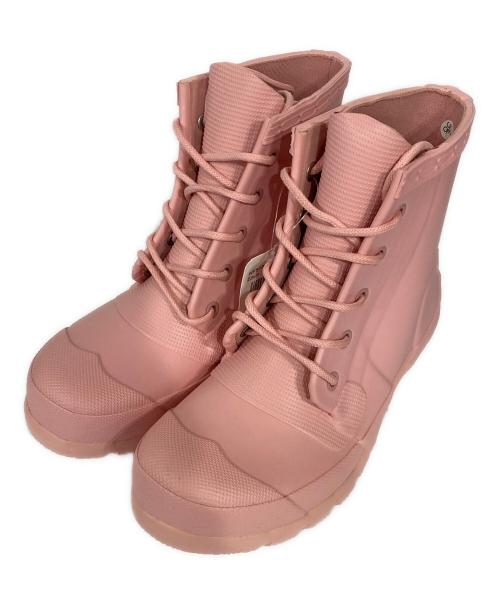 HUNTER（ハンター）HUNTER (ハンター) ORIGINAL LACE UP レインブーツ ピンク サイズ:UK4の古着・服飾アイテム