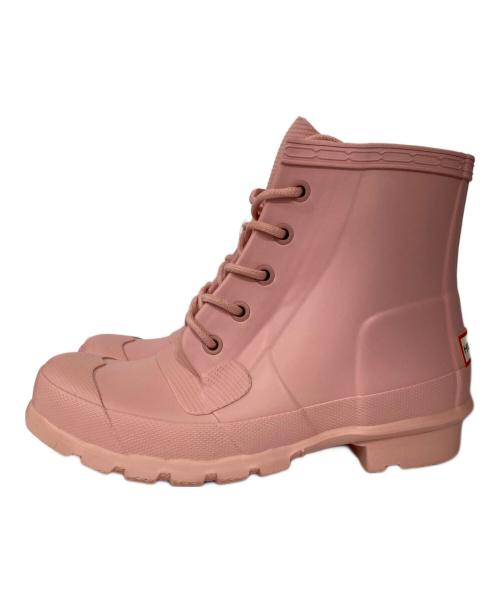 HUNTER（ハンター）HUNTER (ハンター) ORIGINAL LACE UP レインブーツ ピンク サイズ:UK4の古着・服飾アイテム