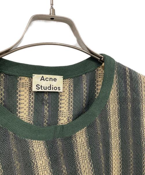 Acne studios（アクネ ストゥディオズ）Acne studios (アクネ ストゥディオズ) ストライプニット グリーン サイズ:表記無しの古着・服飾アイテム