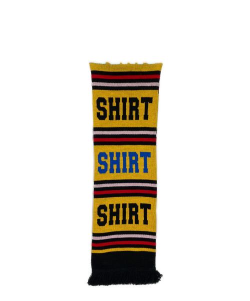 COMME des GARCONS SHIRT（コムデギャルソンシャツ）COMME des GARCONS SHIRT (コムデギャルソンシャツ) knitted jacquard acrylic football scarves ブラック×イエローの古着・服飾アイテム