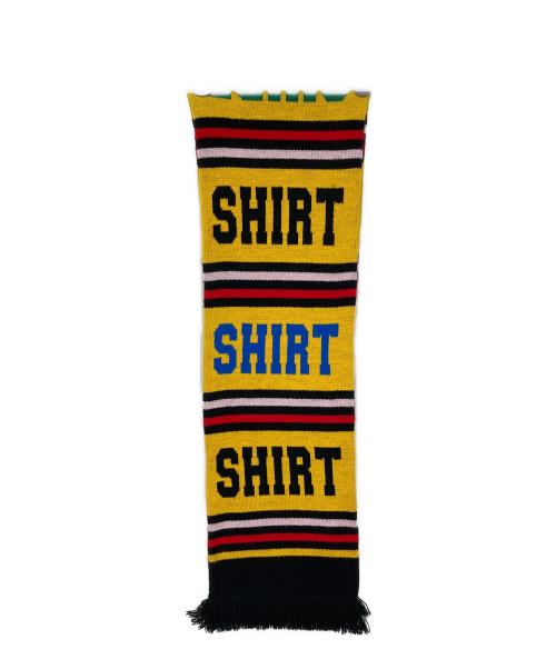 COMME des GARCONS SHIRT（コムデギャルソンシャツ）COMME des GARCONS SHIRT (コムデギャルソンシャツ) knitted jacquard acrylic football scarves ブラック×イエローの古着・服飾アイテム
