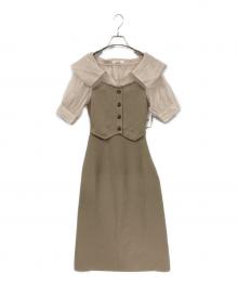 Snidel（スナイデル）の古着「ニットドッキングフレアワンピ」｜ベージュ