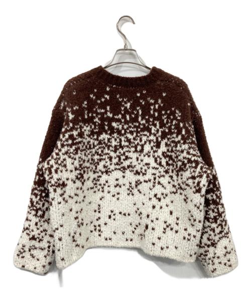 ANDREA&Co.（アンドレアアンドコー）ANDREA&Co. (アンドレアアンドコー) カーディガン ブラウン×ホワイト サイズ:F 未使用品の古着・服飾アイテム
