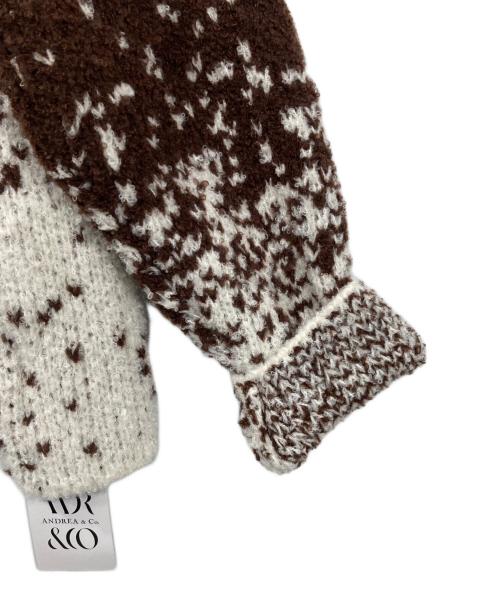 ANDREA&Co.（アンドレアアンドコー）ANDREA&Co. (アンドレアアンドコー) カーディガン ブラウン×ホワイト サイズ:F 未使用品の古着・服飾アイテム