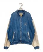 ID WEARアイディー ウェア）の古着「デニムスタジャン」｜インディゴ×ベージュ