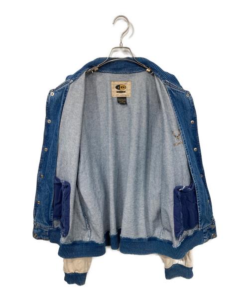 ID WEAR（アイディー ウェア）iD WEAR (アイディー ウェア) デニムスタジャン インディゴ×ベージュ サイズ:Lの古着・服飾アイテム