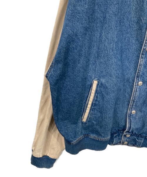 ID WEAR（アイディー ウェア）iD WEAR (アイディー ウェア) デニムスタジャン インディゴ×ベージュ サイズ:Lの古着・服飾アイテム
