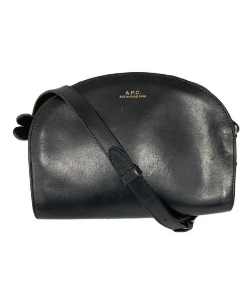 A.P.C.（アーペーセー）A.P.C. (アーペーセー) レザーショルダーバッグ ブラックの古着・服飾アイテム
