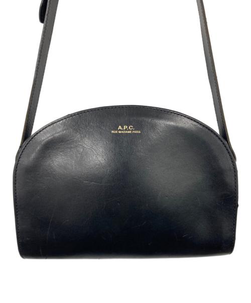 A.P.C.（アーペーセー）A.P.C. (アーペーセー) レザーショルダーバッグ ブラックの古着・服飾アイテム