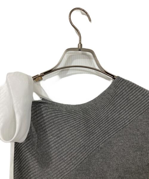 Snidel（スナイデル）Snidel (スナイデル) ショルダーリボンアシメニットワンピ グレー サイズ:Fの古着・服飾アイテム