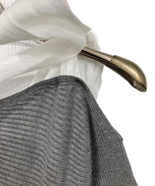 Snidel（スナイデル）Snidel (スナイデル) ショルダーリボンアシメニットワンピ グレー サイズ:Fの古着・服飾アイテム