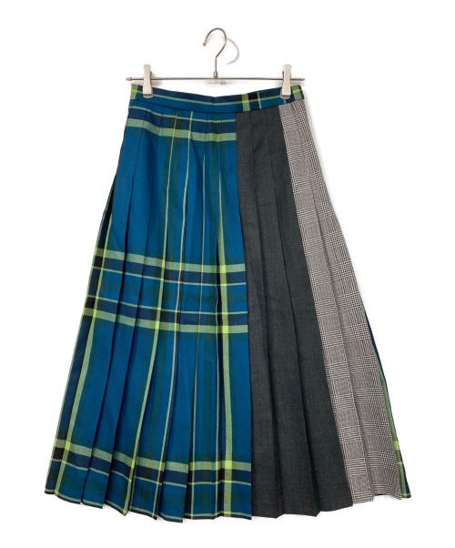 O'NEIL OF DUBLIN（オニールオブダブリン）O'NEIL OF DUBLIN (オニールオブダブリン) UNITED ARROWS (ユナイテッドアローズ) 別注Patch80 プリーツスカート グリーン サイズ:38の古着・服飾アイテム