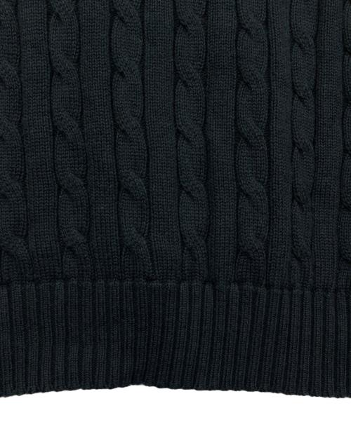 POLO RALPH LAUREN（ポロ・ラルフローレン）POLO RALPH LAUREN (ポロ・ラルフローレン) Vネックケーブルニット ブラック サイズ:Lの古着・服飾アイテム