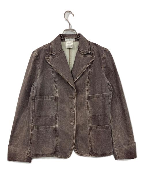 CHANEL（シャネル）CHANEL (シャネル) ココマークボタンデニム3Bジャケット ブラウン サイズ:42の古着・服飾アイテム