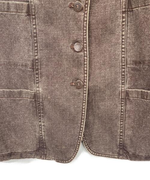 CHANEL（シャネル）CHANEL (シャネル) ココマークボタンデニム3Bジャケット ブラウン サイズ:42の古着・服飾アイテム