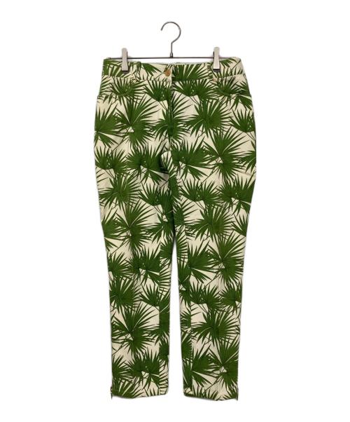 CELINE（セリーヌ）CELINE (セリーヌ) パームリーフ柄パンツ グリーン×アイボリー サイズ:40の古着・服飾アイテム
