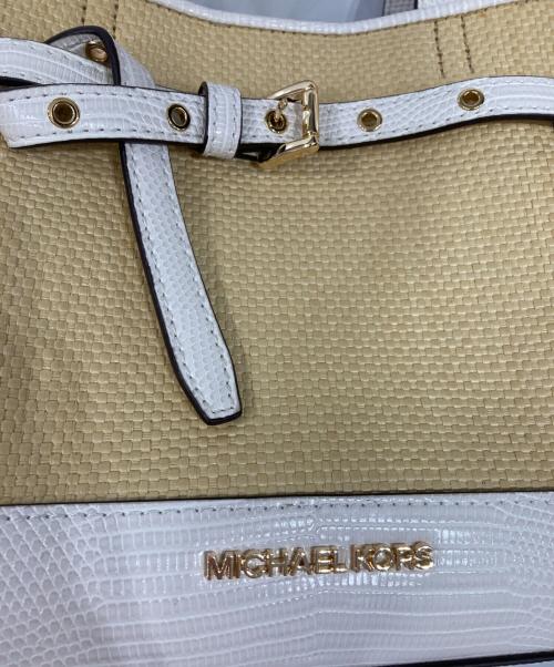 MICHAEL KORS（マイケル・コース）MICHAEL KORS (マイケル・コース) 2WAYショルダーバッグ ベージュ×ホワイトの古着・服飾アイテム