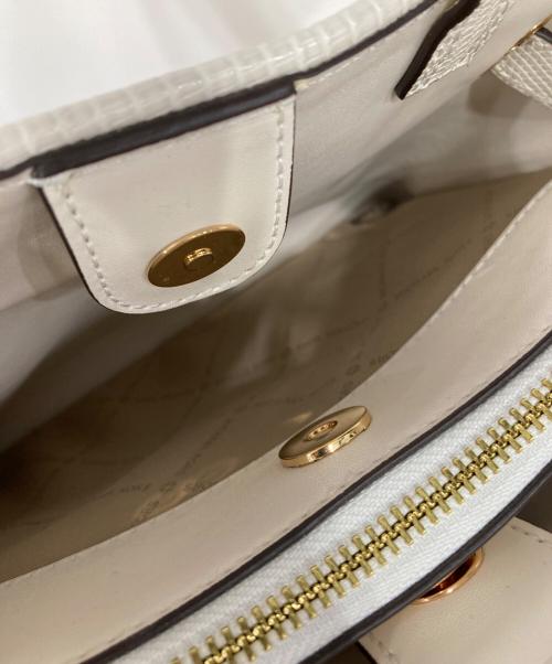 MICHAEL KORS（マイケル・コース）MICHAEL KORS (マイケル・コース) 2WAYショルダーバッグ ベージュ×ホワイトの古着・服飾アイテム