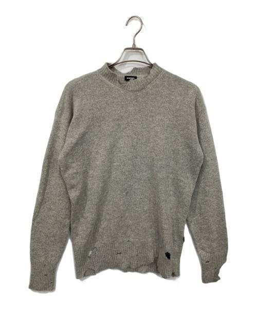 DIESEL（ディーゼル）DIESEL (ディーゼル) ダメージ加工ニット グレー サイズ:Ｓの古着・服飾アイテム